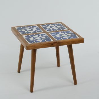 Seramik Dekorlu Ahşap Sehpa